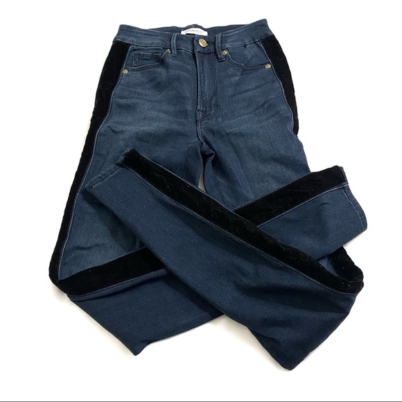 Good American Velvet Stripe High Waist Skinny 24 - Picture 5 of 13